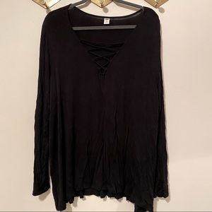 Plus Size Black Top